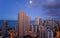 Hawaii skyline under the moonlight