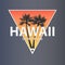 Hawaii summertime - vector illustration concept in vintage retro graphic style for t-shirt and other print production
