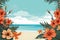 Hawaii themed background large copy space - stock picture backdrop