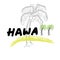 Hawaii travel poster cartoon