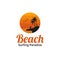 Hawaiian Beach Surfing Paradise Sunrise/sunset illustration Stock Vector