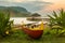 Hawaiian canoe by Hanalei Pier