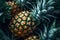Hawaiian pineapples background. Neural network AI generated