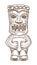 Hawaiian totem wooden statue with open mouth sketch