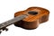 Hawaiian Ukulele Guitar Serenading Melodies on a Brown Wooden Surface, Generative Ai