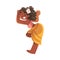 Hawaiian Woman Character with Flower on Her Head Hula Dancing Vector Illustration