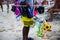 Hawker on the beach of Italy, Calabria