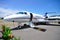 Hawker Beechcraft 4000 business jet on display