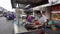 Hawker prepare Char kuey teow street food which is is a stir fried Chinese rice noodle dish at Southeast Asia