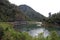 Hawks Crag Narrow road at Buller gorge on South Island of New Zealand