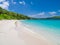 Hawksnest Bay Beach in the US Virgin Islands National Park on St John in the US Virgin Islands