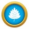 Hawthorn leaf icon blue vector isolated