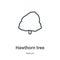 Hawthorn tree outline vector icon. Thin line black hawthorn tree icon, flat vector simple element illustration from editable