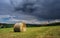 Hay bale farm / Hay bale on the field after harvest, Hungary