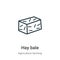 Hay bale outline vector icon. Thin line black hay bale icon, flat vector simple element illustration from editable farming concept