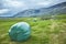 Hay bales in a field