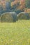 Hay Bales in Flower Field