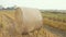 Hay bales in the Lomellina countryside during autumn