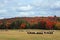 Hay bales red leafs autumn fall agriculture field landscape