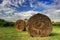 Hay Bales under a blue sky