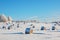 Hay bales in winter