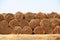 Hay bales in a winter landscape, Parys, Free State, South Africa