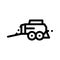 Hay Pressing Trailer Vehicle Vector Thin Line Icon