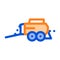 Hay Pressing Trailer Vehicle Vector Thin Line Icon