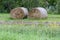 Hay rolls prepared for winter for cows and other farm animals