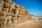 Hay Stack Wall. Straw bales