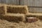 Hay stacks in barn house