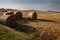 Haybales on a hill