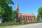 Haynrikhsvalde`s Lutheran church 1869 in summer day. Slavsk, Kaliningrad region