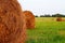 Haystack against the sky. Haymaking time.