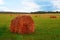 Haystack against the sky. Haymaking time.