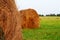 Haystack against the sky. Haymaking time.