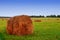 Haystack against the sky. Haymaking time.