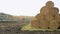 Haystack agriculture field landscape.