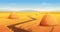 Haystack background. Rural village landscape farm wheat field with round and square stack on horizon exact vector