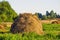 Haystack field grass view