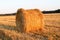 Haystack harvest field landscape.