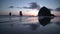 Haystack Rock, Cannon Beach Sunset 4K. UHD.