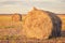 Haystack at sunset