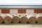 Haystacks for livestock feed for horses outdoors