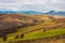 Haystacks on the rural fields