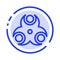 Hazard, Biological, Medical, Health Blue Dotted Line Line Icon