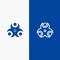 Hazard, Biological, Medical, Health Line and Glyph Solid icon Blue banner Line and Glyph Solid icon Blue banner