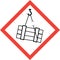 Hazard sign with suspended loads