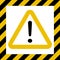 Hazard symbol sign, exclamation mark, warn caution construction, vector striped background, hazard mark safety, Attention