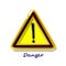 Hazard warning attention sign with exclamation mark symbol. Luxury icon realistic 3d plastic yellow modern glossy danger in light